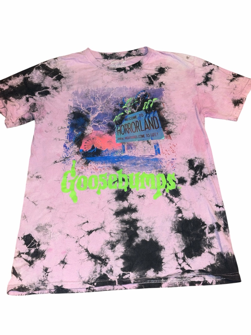Goosebumps Pink Tie-Dye Short Sleeve Graphic Tee Unisex